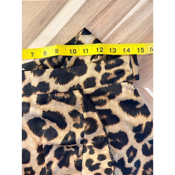 Womens Leopard Print Wrap Midi Skirt Ruffle Tie‎ Waist Polyester S Badie Silky - Picture 3 of 7